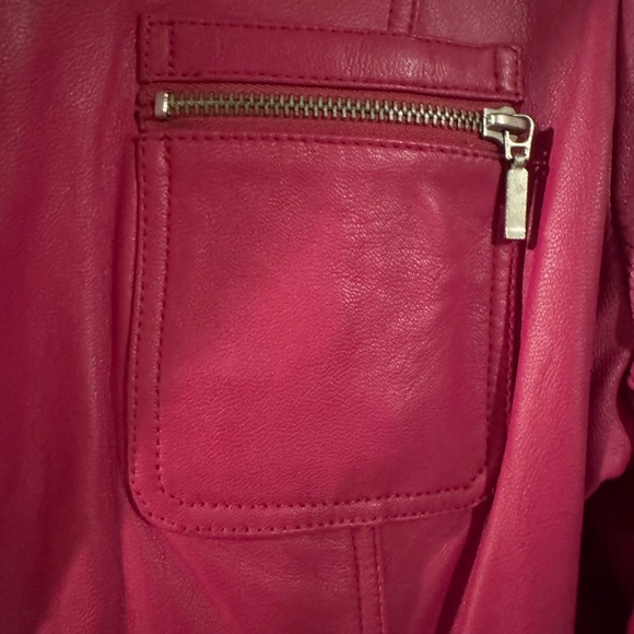 Leather Fuschia Chic  Moto Jacket. 
Soft & Supple. Perfect condition! - Picture 3 of 8